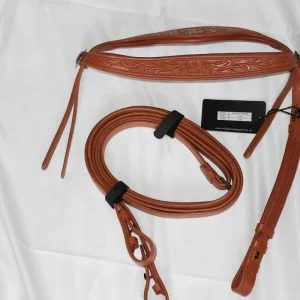 "Mesa" Western Bitted Bridle - Tan - Cob