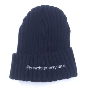 #yourdogmoreyears Fisherman Knit Navy Beanie