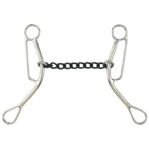 Barrel Racer Gag Snaffle Bit w/Sw Iron Chain Mouth